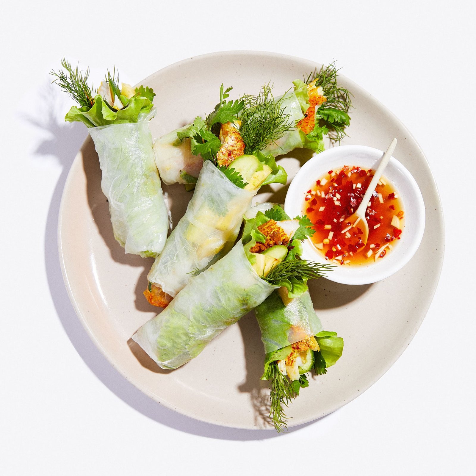 Vietnamese Turmeric Fish Summer Rolls