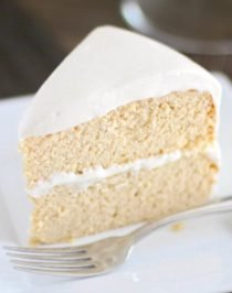 Healthy Gluten Free Vanilla Cake with Vanilla Bean Cream Cheese Frosting