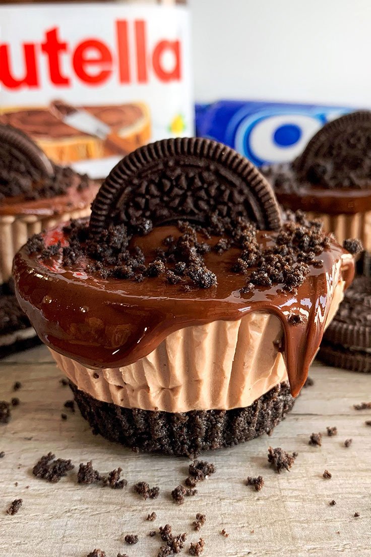 Mini Nutella and Oreo Cheesecakes